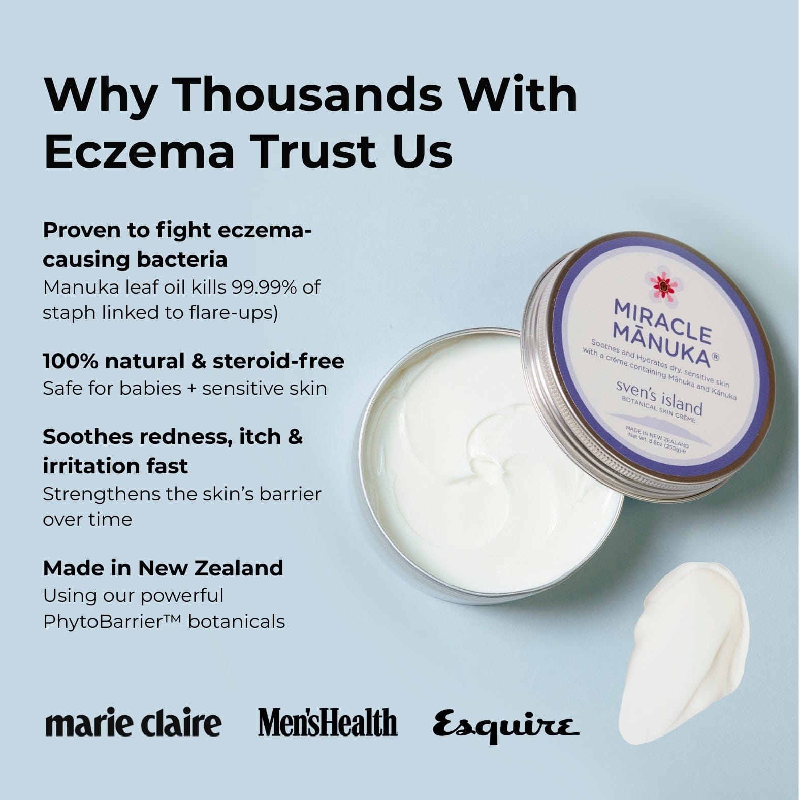 Sven’s Island New Zealand Miracle Manuka - Crème 250g Eczema Cream